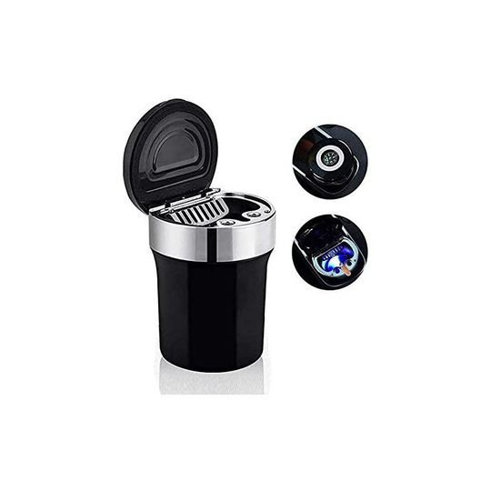 Betterlifegb - Ashtray for Car Portable Car Ashtray Universal Car Ashtray with led Lamp (Black)
