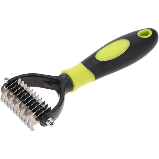 Pet Grooming Detangling Comb Stainless Steel Professional Knot Comb Brush with 2-Sided Undercoat
