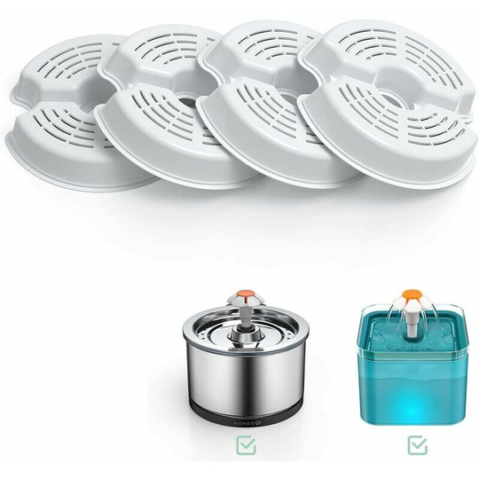 Bearsu - Pack 2.5L Cat Flower Fountain Filters, Fits Stainless Steel Cat/Dog Fountains, Triple Filtering (Suitable for 2-4 Months Replacement)