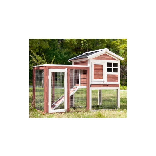 Flkwoh - Rabbit Rabbit Hutch Cage House Guinea Pig Hide/Run Hutch with Linoleum Roof