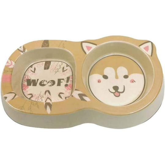 Cat Bowl, Double Bowl for Small Dogs and Cat, Non-Slip Anti-Spill Cat Dog Bowl