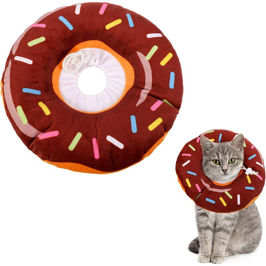 Cat Recovery Collar Comfortable Recovery Collar Protective Collar Dog Collar for Cute Cats (s, Rosquillas) Soekavia