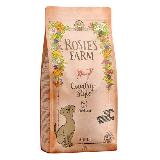 1kg Rosie's Farm Adult Dry Dog Food - Special Price!* - Country-Style - Beef with Chickpeas (1kg)
