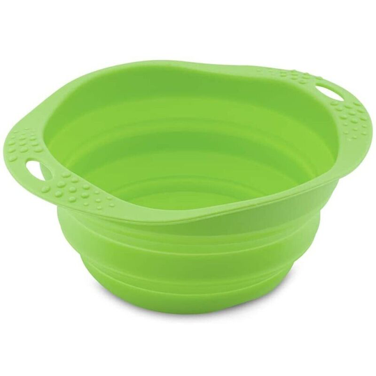 Collapsible Dog Bowl (18cm x 6.5cm x 15cm) (Green) - Green - Beco Pets