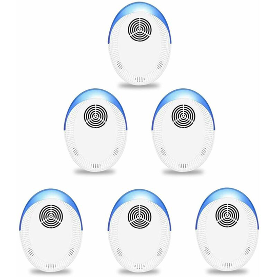 Perle Rare - Ultrasonic Pest Repeller, 6 Pack Pest Plug, Electronic Pest Control for Cockroaches, Insects, Mice, Ants, Mosquitoes, Fleas, Flies, Pest