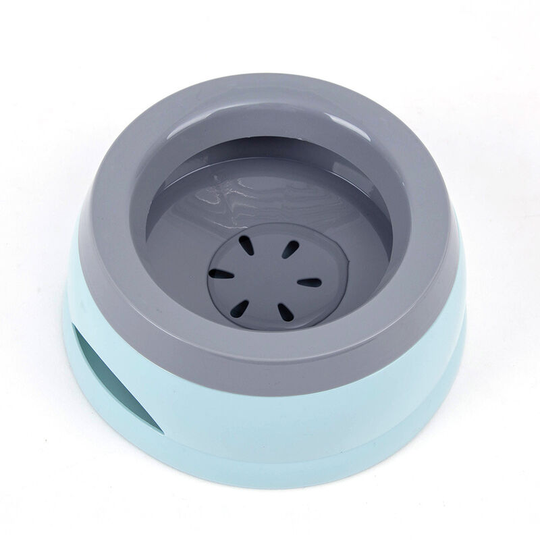 Water bowl for dogs on the go 750 ml, blue splash-proof feeding bowl