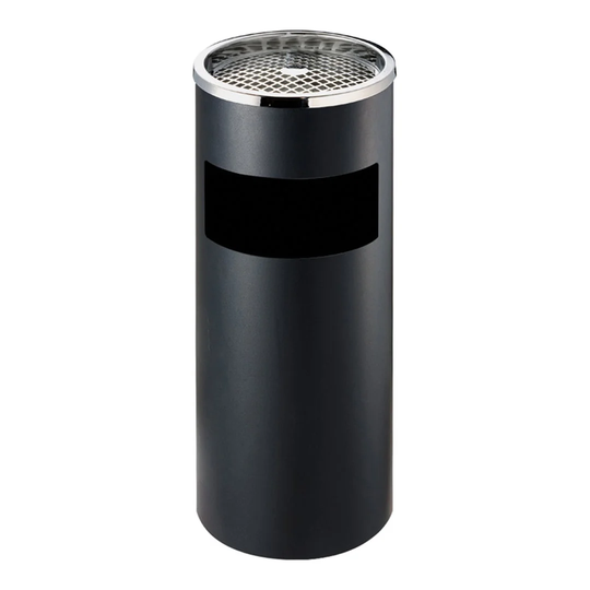 Outdoor Ash Tray With Steel Grid | Centimetres Diameter 30 X 61 | Litres 15 | Black