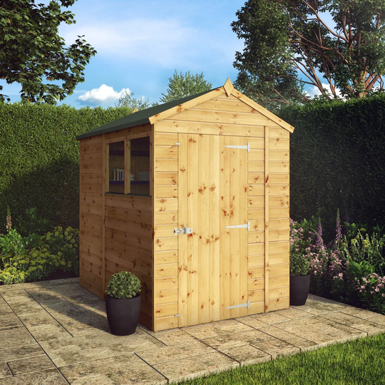 5 ft. W x 7 ft. D Solid Wood Shiplap Apex Garden Shed