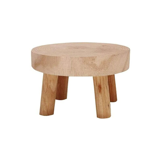 Echoo - Flower Pot Stool, Round Wooden Stool, Indoor Plant Holder, Solid Flower Pot Holder