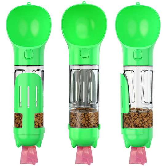 Dog Water Bottle for Walking Portable Pet Travel Water Dispenser Multi-Functional Water Cup Food Box with Poop Shovel