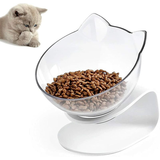 Cat Bowls 15° Inclined Platform Anti Vomiting Elevated Cat Food Bowl with Non-Slip Stand Pet Feeding and Watering Accessories