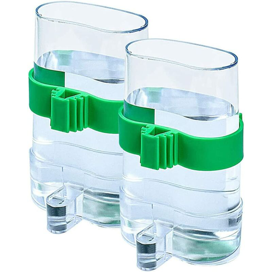 Bird Water Dispenser, 2 Piece Automatic Bird Feeder, Automatic Bird Drinker, Bird Water Dispenser Cage for Small Animal Parrot Feeding Use