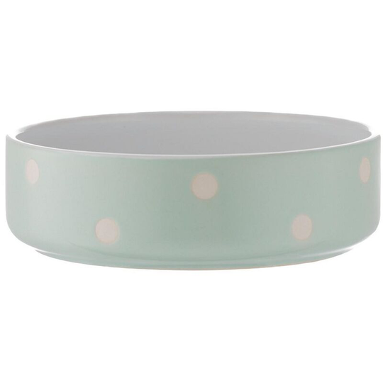 Mason Cash Polka Dot Dog Bowl (4cm x 13cm x 13cm) (Sage Green/White) - Sage Green/White