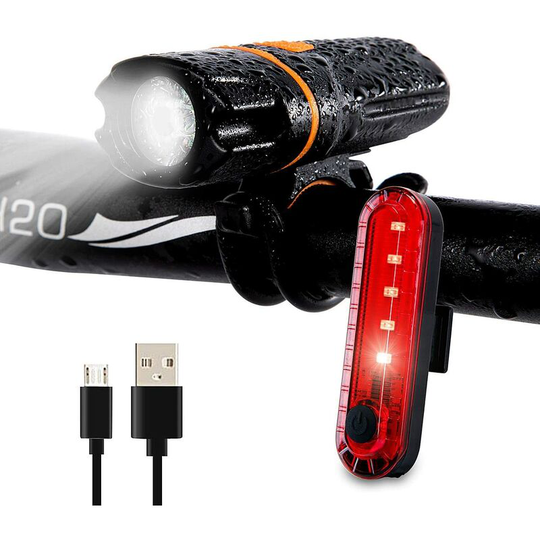 Heguyey - Bike Lights Super Bright Bike Front Light 6 Modes IPX6 Waterproof Flashlight with usb Rechargeable Taillight