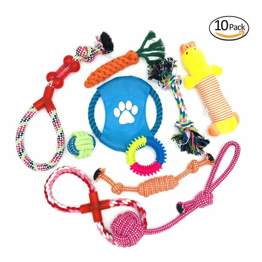 Chew Toys Set 10 Pack Dog Toys, Durable Indestructible Chew Toy Teething Rope for Small and Medium Dogs,Dog Interactive Toy