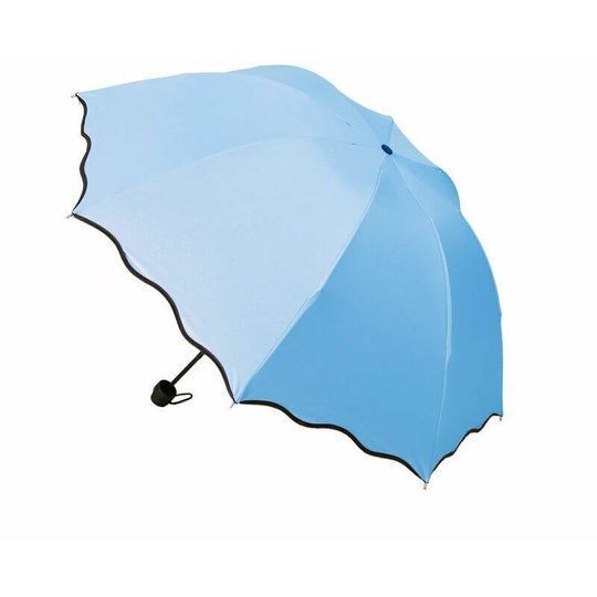 Parasol Anti UV Folding Umbrellas Ladies Ombrelle Femme Pliant Summer Sun Proof Triple UV Protection Begonia Umbrella Parasols for Women-Blue