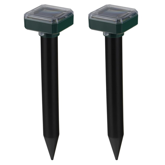 HI 2x Solar Mole Repeller Repellents Ultrasonic Outdoor Pest Deterrent Garden