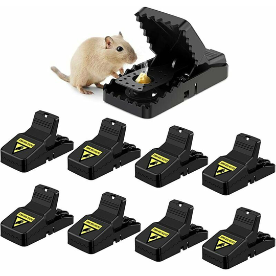 Pcs Mouse Trap. Reusable Rat Trap with Powerful Spring and Sensitive Control for Indoor Kitchen Outdoor Garden. Easy to use - Flkwoh