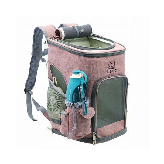 Perle Raregb - Portable Pet Portable Backpack + Water Tumblelet, with Foldable Anti-Virus Net, Rabbit, Dog, Cat, Hiking, Travel, Camping, Cotton