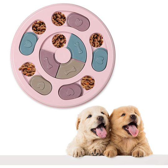 VECELA Dog Puzzle Slow Feeder Toy,Dog Puzzle Toy,Interactive Treat Dispenser Slow Feeder Bowl Toy for Cats and Dogs, IQ Improve Non-Slip Dog