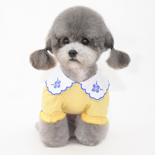 Pet clothes spring and summer puppy clothes Teddy vip Boomer clothes dog two-legged clothes bottoming clothes cat clothes hooked embroidered collar