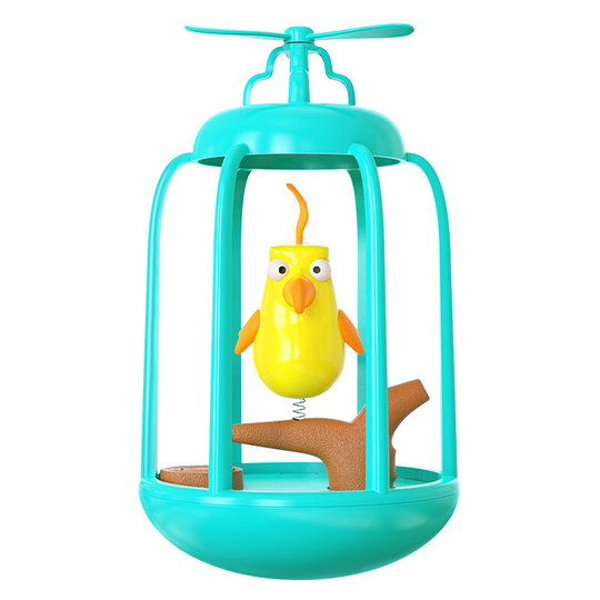 Pet Toy Sounding Bird Cage Teasing Cat Tumbler Cat Toy-Yellow