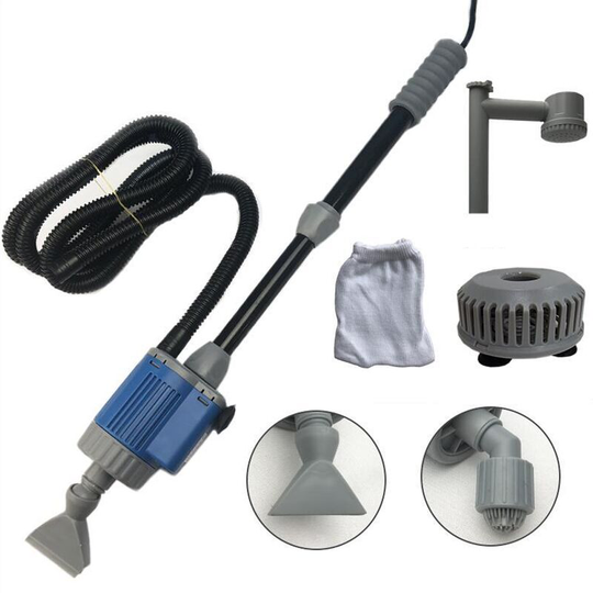 Perle Rare - Electric Aquarium Cleaner, with Water Changer Sand Scrubber Debris Cleaning Water Filter Water Flow 6 in 1 Cleaning Kit