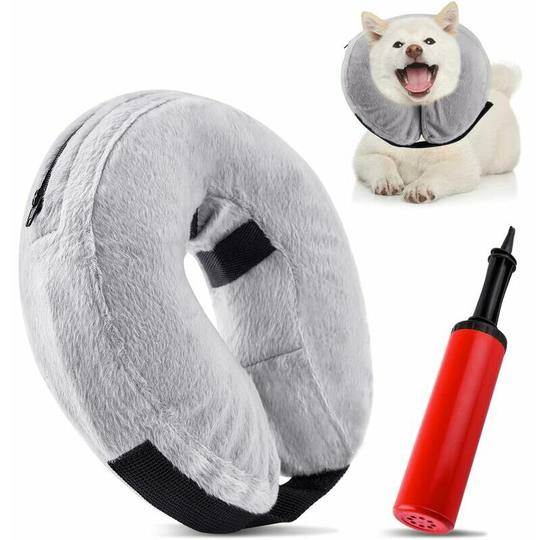 Inflatable Dog Cone Pet Protective Inflatable Collar, Pet Protection Cover Collar, Adjustable Neck Collar for Recovery co.ukom Surgery or Wounds