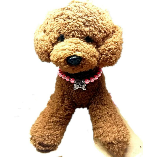 Dog Pearl Collar Crystal Pet Collar Jewelry Belt Shiny Diamond Bone Collar Adjustable Pearl Neck Strap