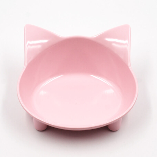 Cat Food Bowls Non-Slip Pet Bowls Flat Cat Water Bowls (Pink + Blue)