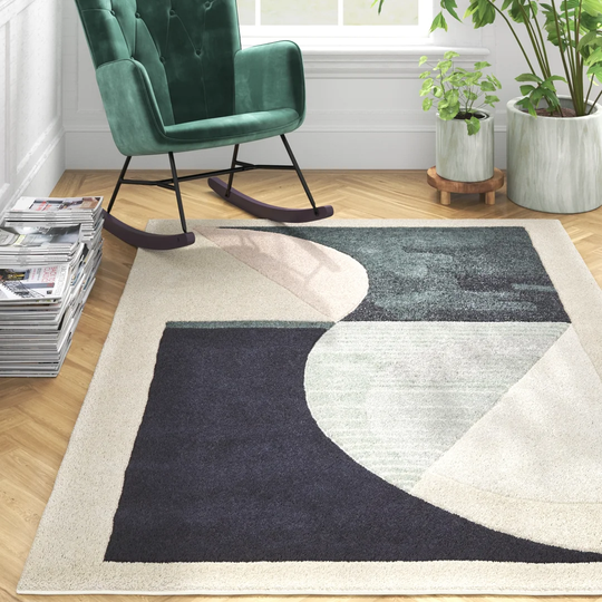 Clovis Hand Tufted Wool Navy/Beige/Grey Rug