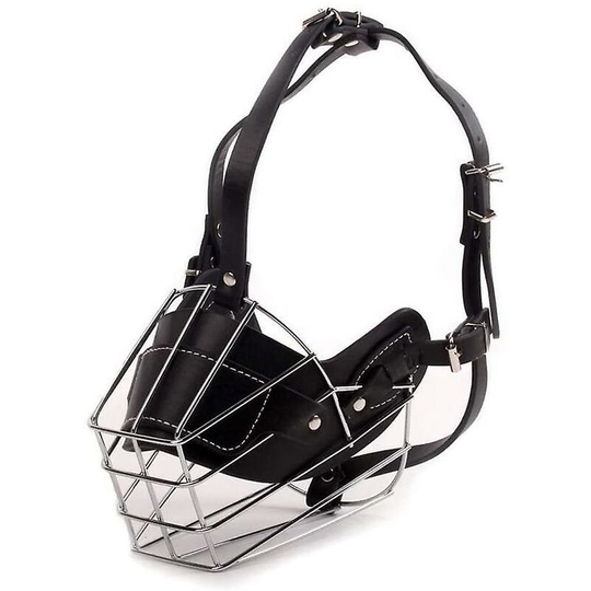 Deckon - Super Metal Muzzle Dog Muzzle Leather Muzzle Compatible With Large Dogs Bite And Sense Of Security Compatible With Most Dogs