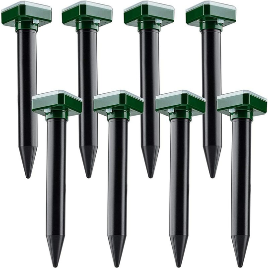 Einemgeld - Solar Mole Repellent, Sonic Mole Deterrent Pest Control Rodent Repeller Snake Chaser Mole Gopher Vole, Ultrasonic Repellant Spikes Killer