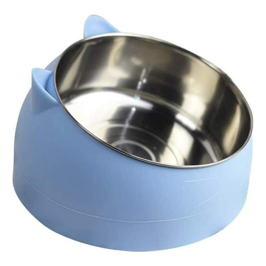 Cat Food Bowl 400ml Stainless Steel Pet Bowl Anti-Slip Anti-spill Base Rubber Mat Large Dog Bowl Green Soekavia