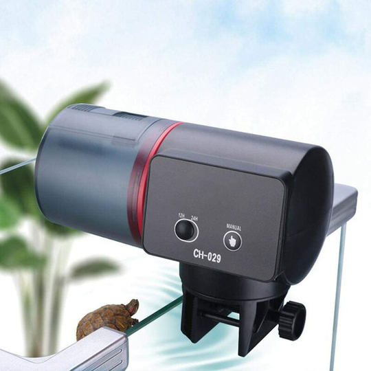 Benobby Kids - Digital Electric Automatic Fish Feeder with a Plastic Fish Tank Timer usb Charger Cable Feeding Fish Food Feeder Portable,Black, 1pc