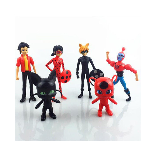 6Pcs Miraculous Ladybug Action Figure Cat Toy Gift