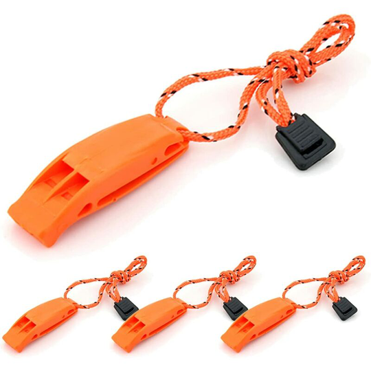A5 Emergency Safety Whistle with Lanyard [4 Packs], for Outdoors, Marine, Boating, Sporting, Coaching, Dog Training and Signaling