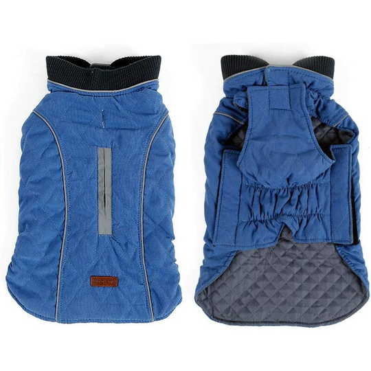 6 Colors Dog clothes Waterproof Dog clothes Winter Warm clothes Reversible Coats for Small Medium Large Dogs (l, Blue)