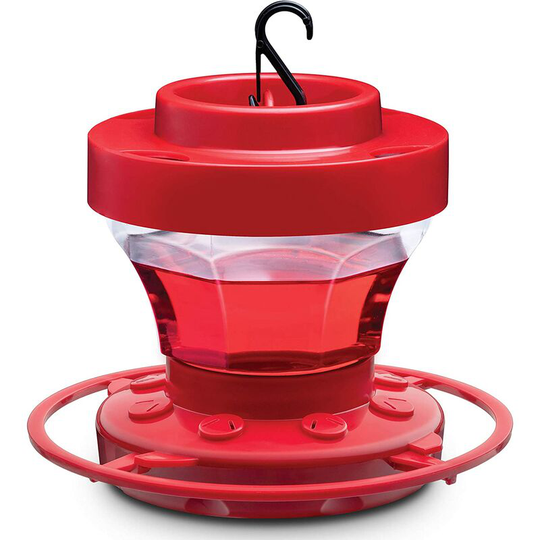 Benobby Kids - Hummingbird Feeder 16 oz - Plastic Hummingbird Feeders for Outdoors with Built-in Ant Guard - Circular Perch with 8 Feeding Ports/Wide
