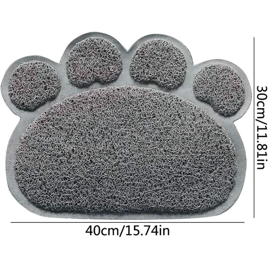 3 Pieces pvc Durable Cat Dog Litter Mat for Cats Placemat Pet Puppies Kitten Food Bowl Paw Shape Tray Anti-Slip Placemat.