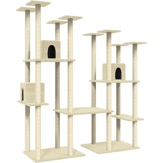 Cat Tree with Sisal Scratching Posts Cream 174 cm Vidaxl Cream