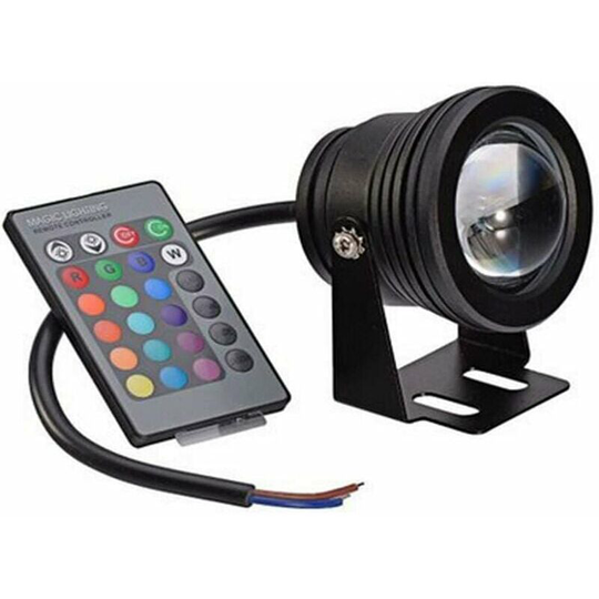 Pool Source Lamp led Remote Control Underwater Light Color Changing Aquarium Pond Lights (Black Shell rgb) 10W [Energy Class a]