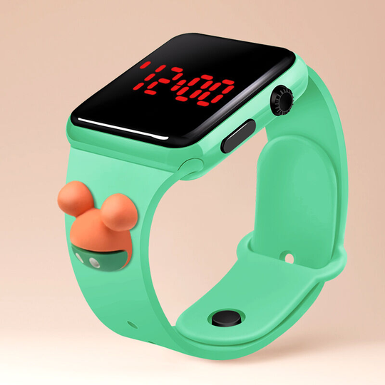 Cartoon led Children's Electronic Watch, Touch Luminous Bracelet Electronic Watch (green)