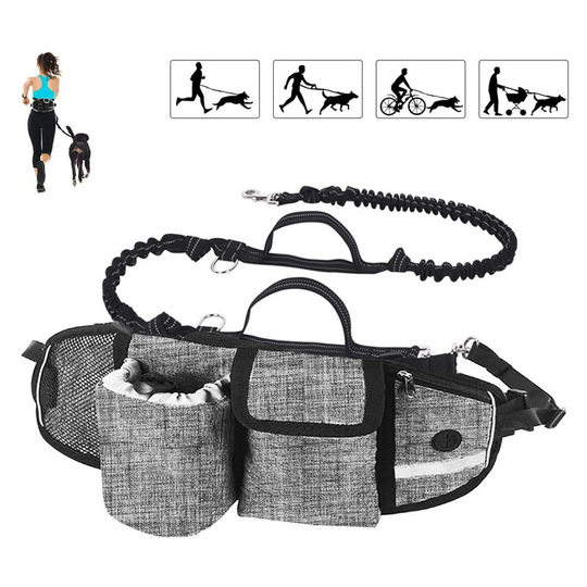 Benobby Kids - Pecute Dog Leash Hands Free Dog Leash Up to 110kg Shock Absorption, Comfortable, Reflective Stitching, Ideal for Running, Jogging and