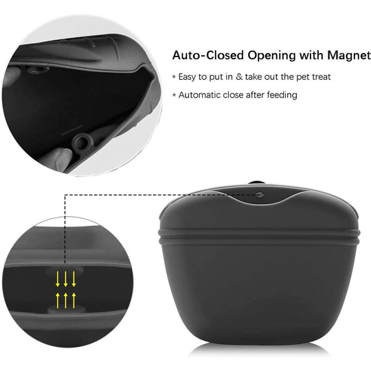Gift - bpa Free Food Grade Silicone Training Dog Treat Pouch, Magnetic Closure Cover, Small Dog Treat Bag with Waist Clip, Dog Clicker