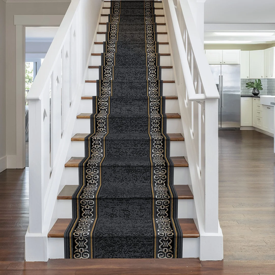 Altigarron Tufted Grey Stair Runner