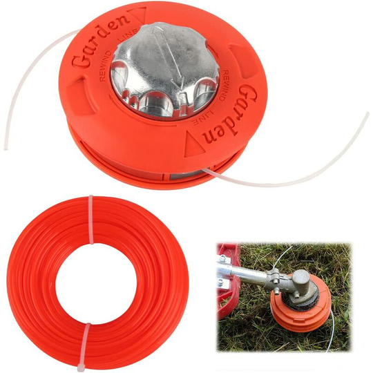 Replacement Head for Brushcutter, m 10x1.25 Aluminum Brush Cutter Coil with 2.4mm Nylon Cutting Line 30M