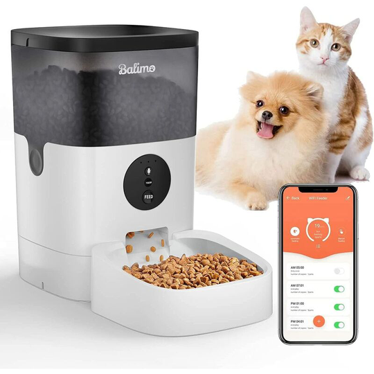 4L Automatic Feeder for Cats & Dogs | 2.4G WiFi Intelligent Dry Food Dispenser | 10s recording function and APP control Max.10 Meals per Day
