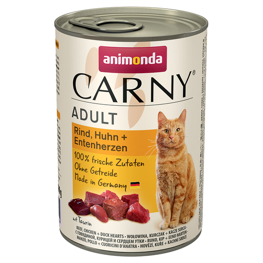 Animonda Carny Adult 6 x 400g - Beef, Chicken & Duck Hearts