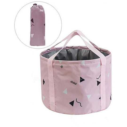 Ilovemilan - 20*30CM Collapsible Feet Soaking Bag Tub with Handles for Girls Women, Portable Pedicure Foot Spa Soak Bath Foldable Basin Bucket for